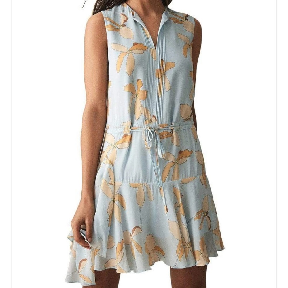 Reiss Sienna Reef dress blue orange floral XS / 0